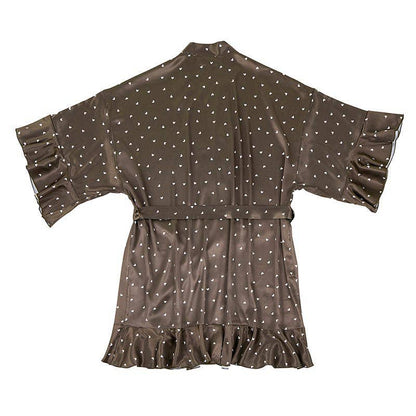 Ruffled Hearts Satin Robe