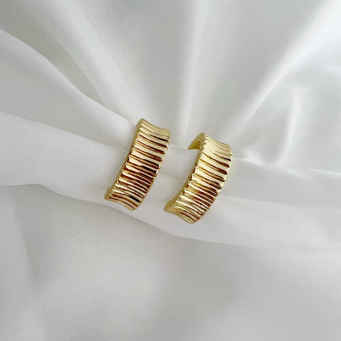 Radiant Textured Hoop Earrings