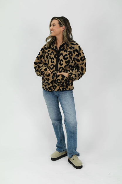 Leopard Print Sherpa Jacket