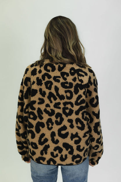 Leopard Print Sherpa Jacket