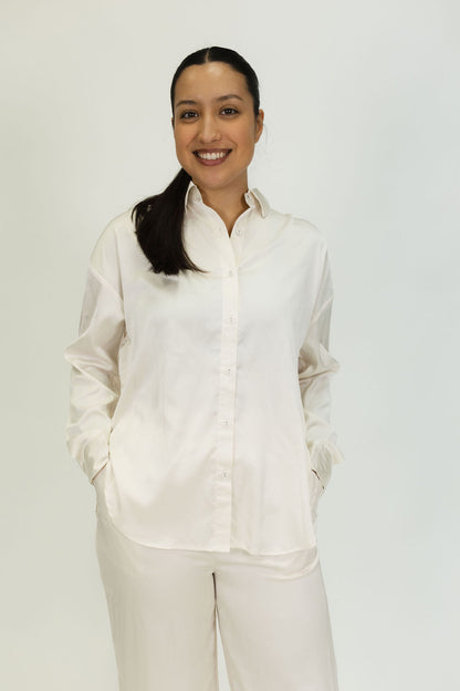 Ariann Satin Button Down Top