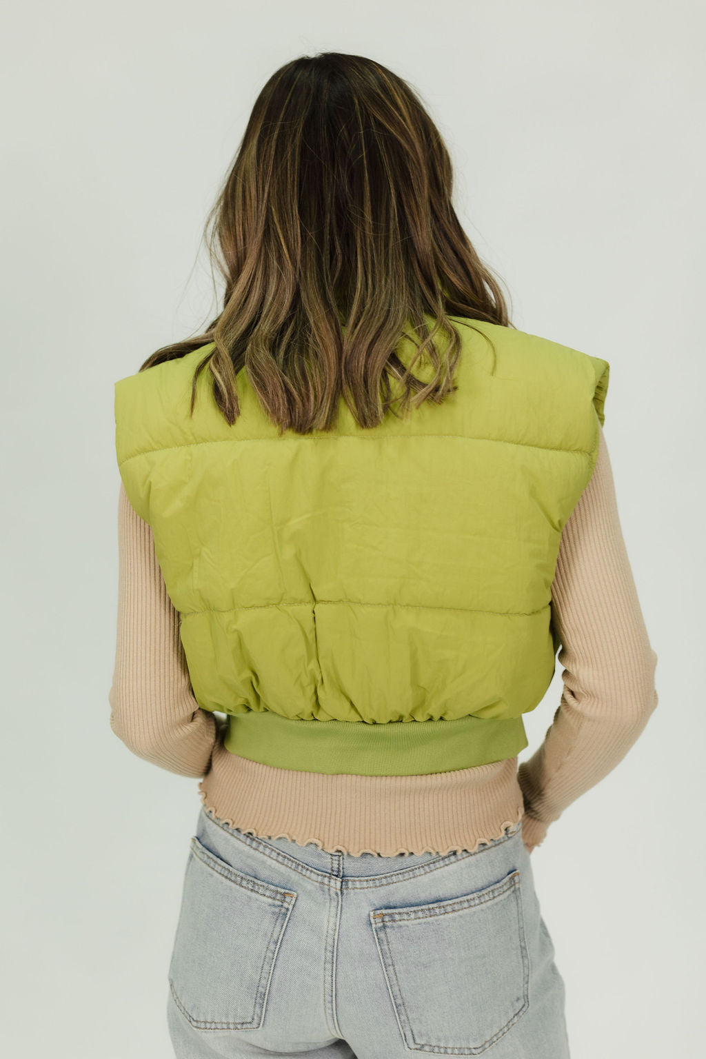 Zip Up Cropped Puffer Vest
