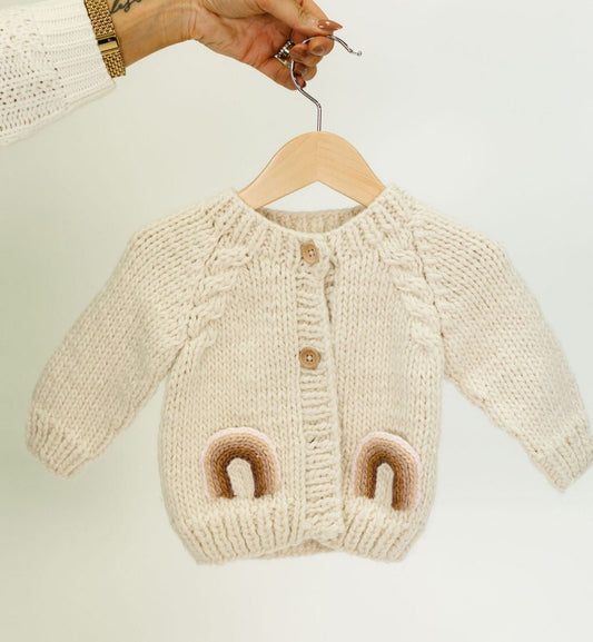 Rainbow Baby Pocket Cardigan Sweater