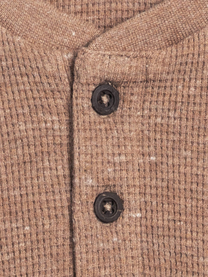 Mocha Waffle Henley Romper